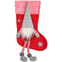 Bas de Noël mignon gnome décoratif bas ornement sac avec pieds pour arbre de Noël porte de cheminée