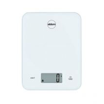 Báscula de cocina eléctrica, ari, placa de vidrio, color blanco, hasta 10 kg