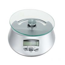 Soehnle - Báscula de cocina electrónica con frontal de cristal, peso de cocina 5 kg, 18x14x1,5cm