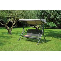 Abitare - Balancelle de jardin 3 places en fer anthracite - Fiordaliso