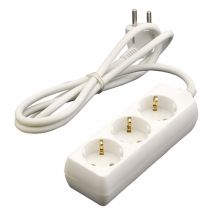 Base Multiple 3 Tomas s/interruptor 3m blanco