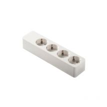 Base enchufe DUOLEC múltiple con T/T lateral. 4 unidades. 4 tomas - talla