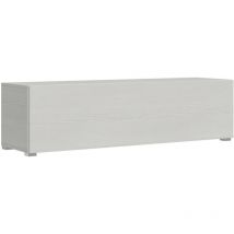 Itamoby - Base tv rabattable avec presse-étoupe L.153.6 H.40 P.39.2 avec pieds Frêne Blanc