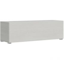 Itamoby - Base tv rabattable avec presse-étoupe L.133.6 H.40 P.39.2 avec pieds Frêne Blanc