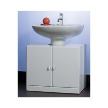 Base copri colonna colore bianco lucido con due ante con maniglia - Bagno Italia