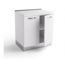Base cucina 80x60x84 cm in legno bianco opaco con due ante - Massa