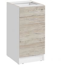 Mobile base da cucina Eco Noce sbiancato a 1 anta 1 cassetto l 40 cm