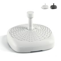 Adriatic - Base de parasol en plastique 12 litres eau sable rotin Blanc