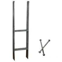 Poteau d'ancrage en h support de carport 111mm galvanisée à chaud longueur 60 cm