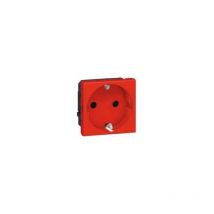 Base de prise 2P + tt rouge Legrand Mosaic 77218