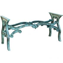 Pied de table de jardin Structure en fer et fonte massif, idéale pour l'intérieur et l'extérieur Plateaux en marbre, verre, bois