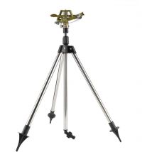 Support d'arrosage de trépied, trépied d'arrosage de pelouse avec Insert de Sol en Acier Inoxydable + arroseurs de Jardin à arrosage de Zinc pour