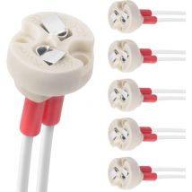 Base à deux broches, G4, GU5.3, G6.35, GY6.35, GX5.3 MR16, GZ4 MR11, support de lampe à corps en céramique à douille halogène (6 pièces)