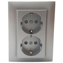 Base enchufe 2P+T(SKO) monob c/prot alum