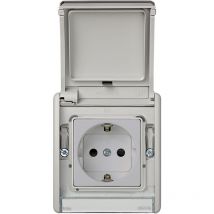 Base enchufe gris monobloc empotrar