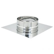 Base forata inox da 350x350mm a innesto m 150 - 300mm 6 decimi, diametro 230mm