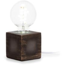 Vellight - Base de lámpara decorativa, cubo, cable con interruptor, E27, 60 w, IP20, cemento, gris, 90 mm x 90 mm x 90 mm