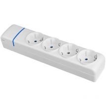 Presa multipla 4 uscite 2P+T 16A 250V - Multiprise Blanche Policarbonato IP20 Montaggio della parete di base