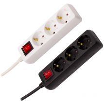 Base Múltiple 3 Enchufes Tipo f Schuko 1.5m Negro