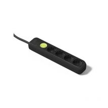 Enchufe Múltiple 4 Tomas tt Negra con Interruptor + 1,5m Famatel 2628-N