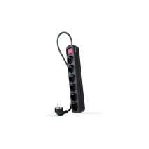 Nanocable Bloc multiprises 6 prises avec interrupteur, noir.