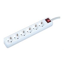 Electro Dh - Base múltiple 6 tomas 3mts Blanca Con interruptor luminoso. 36.235/3 . 8430552085842