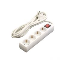 Duolec - Base enchufe múltiple con interruptor cable 1.5m blanco. 4 tomas - talla