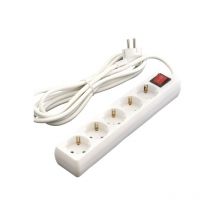 Duolec - Base enchufe múltiple con interruptor cable 1.5m blanco. 5 tomas - talla