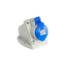 Base enchufe industrial hembra 2P+T 220V IP44 superficie Azul 16 a - Azul