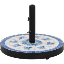 Base per Ombrellone Blu e Bianco Rotonda 12 kg
