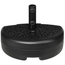 Base per ombrellone semicircolare riempibile con sabbia o acqua per pali 38-48MM. nero