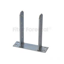 Fitor Forestal - Base plana forma 'tt' para poste 7x7cm zincada. Precio para 5uds. Alta resistencia a oxidación