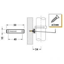 Base plastique à queue de sapin pour raccord entre le clip diamètre 28mm et la plinthe avec rainure - boite de 25 pcs Camar