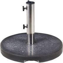Pied de Parasol Rond Moderne 45 cm en Granit Noir et Acier Inox Ceggia