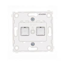 Atmoss - Base Red Doble RJ45 CAT.6 Dynamic Art S40 Blanco