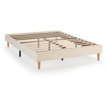 Vs Venta-stock - Base rembourrée Niebla 150x190 cm Imitation tissu mouton beige