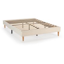Vs Venta-stock - Base rembourrée Niebla 160x200 cm Imitation tissu mouton beige