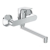 Ceramica Dolomite - Base Miscelatore rubinetto monocomando lavello a parete cromato B1730AA