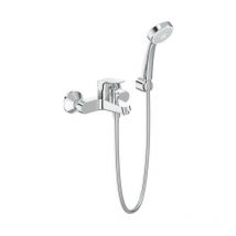 Base Miscelatore rubinetto monocomando esterno vasca / doccia con set doccia cromato B1722AA