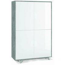 Mobile 4 Ante Kit Cemento Bianco Lucido 161X108X41 Cm