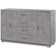 Madia 2 ante 2 cassetti Quadrante in kit 86 x 136 x 41 cm Cemento