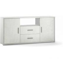 Madia 2 ante 2 cassetti Doublè 84 x 174 x 41 cm Ossido Bianco