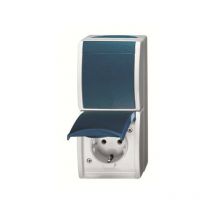 Base Schuko+conmutador vertical con tapa estanca 3082 Serie Ocean de Niessen