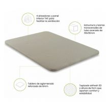 Duehome - Base tapizada Air 3D Beige 150x190