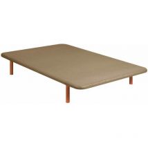 Base tapizada malla 3D reforzada con 5 barras transversales Beige - 120x190 cm