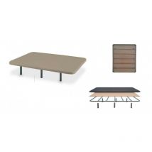 Decorquality - Base tapizada Montreal 150*200 negro en 3D Super reforzada con 7 barras transversales y sistema antirruido