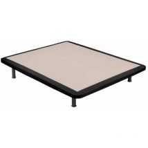 Base tapizada Poli-piel reforzada 5 barras transversales Negro - 160x200 cm (2 de 80x200)