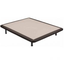 Aznar - Base tapizada Poli-piel reforzada 5 barras transversales Wengue - 160x200 cm (2 de 80x200)