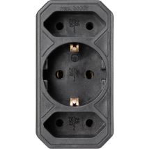 Steckdosen-Verteiler Schwarz – 1 Stück – 230V – für Europa – Basetech