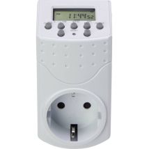 Basetech 1528580 Timer a spina analogico digitale Settimanale 1800 W IP20 Funzione di conto alla rovescia, Funzione Ran